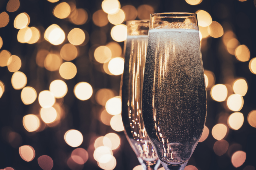 two champagne flutes